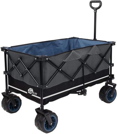 Універсальний складаний візок yourGEAR Bollerwagen XXL 195л - міцний транспортний візок для пляжу, кемпінгу, 80 кг, колеса 10см