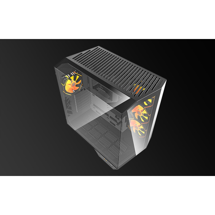 Корпус для ПК DarkFlash DY470 ATX Cube Case, 4 вентилятори ARGB, з ручкою