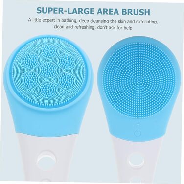 Minkissy 1-Piece Bath Brush Body Cleaning Brush Rotating Exfoliating Brush Facial Washing Brush Massage Brush Electric Shower Brush Massage Brush for the Back Bath Accessories Abs Blue (43X9X3CM)