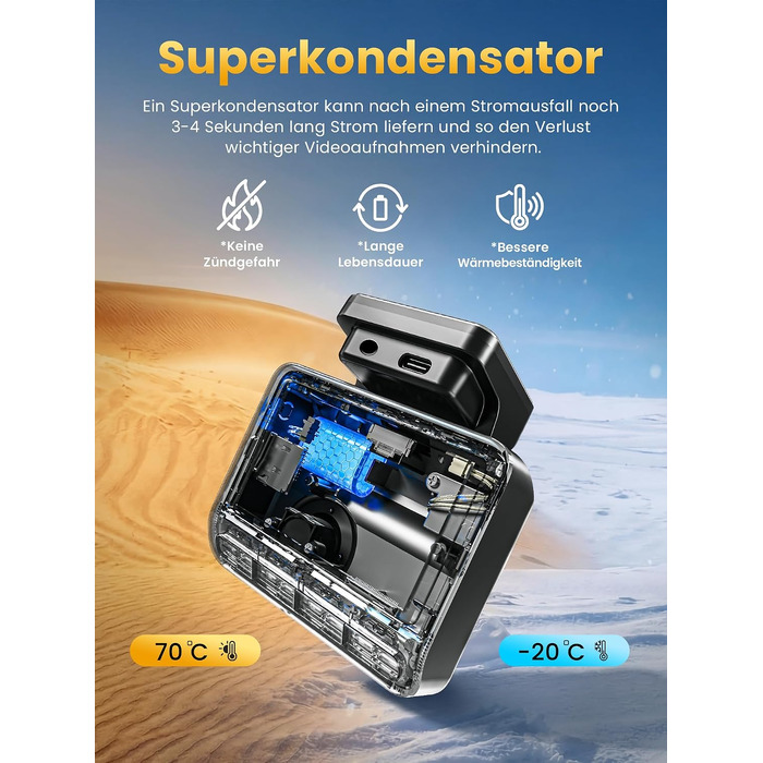 Автомобільний відеореєстратор DDPAI Z50 Pro 4K+1080P (передній та задній), 3