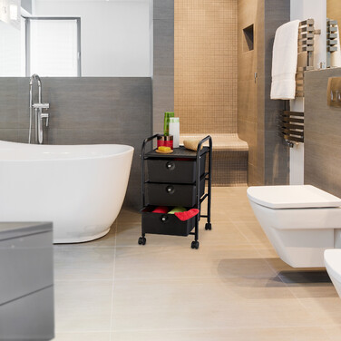 Relaxdays Rolling Cart with 3 Drawers