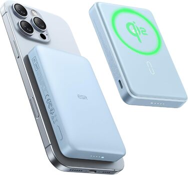 Power Bank ESR MagSafe 10000mAh з бездротовою зарядкою Qi2, 15W, USB-C, для iPhone та Google Pixel, білий