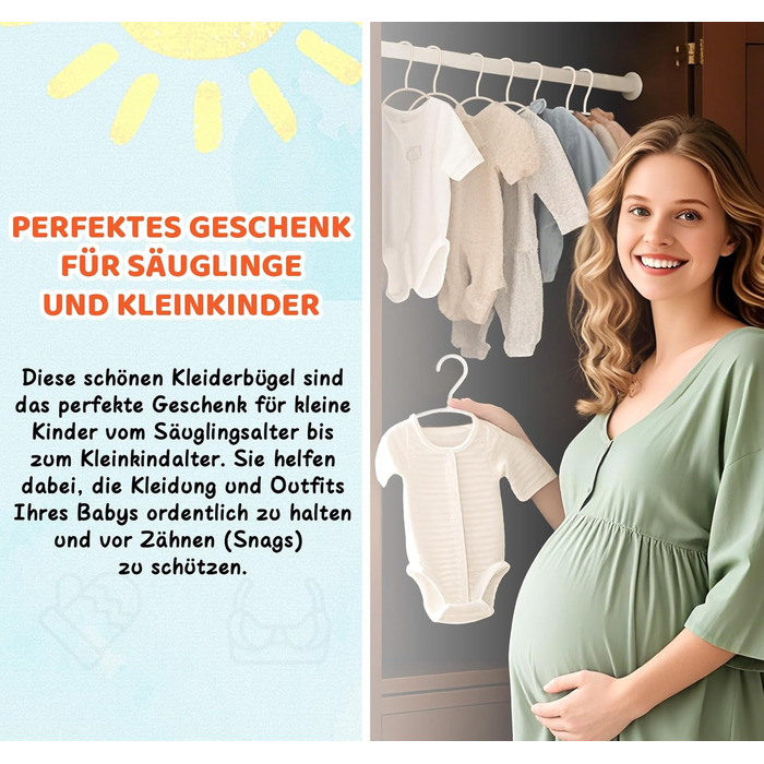 54 дитячі вішалки для одягу Ilauke з пшеничного соломи, 10,6 дюймів, для немовлят та дітей, економія місця, для зберігання дитячого одягу