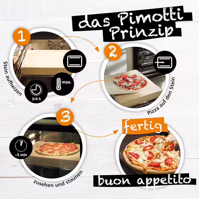 PIMOTTI Pizza Stone 2.5cm Pizza Stone for Oven, Baking Stone made of Schamotte, Rectangular Pizza Stone for Oven, Pizza Stone Plate for Oven, Pizza Stone Grill, Pizza Stone Gas Grill