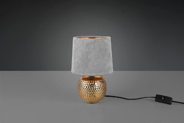 Торшер Reality Leuchten Sophia R50821015: керамічний торшер з абажуром з тканини, зелений/сірий, 16 см, E14