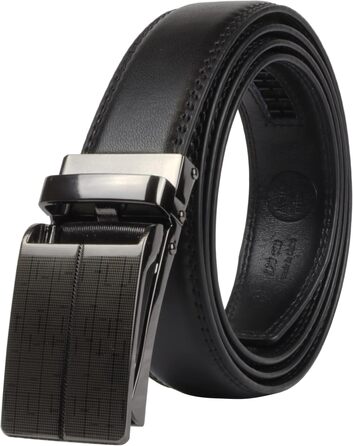 Чоловічий шкіряний ремінь Masters & Stylists з автоматичною пряжкою, коричневий/чорний, ширина 3,1 см, довжина 110/120 см, з подарунковою коробкою