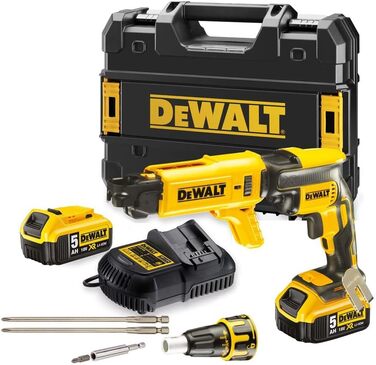 Гіпсокартонний шурупокрут DEWALT 18V DCF620P2K з 2 АКБ по 5.0Аг та кейсом TSTAK