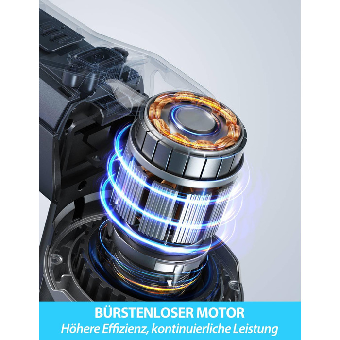 Бездротовий пилосос Greenote 6-в-1 з потужним безщітковим мотором 200W та LED-підсвічуванням, до 30 хвилин роботи, 23000PA