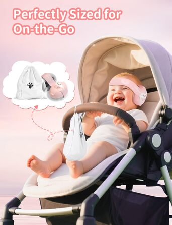 Навушники для дітей Baby Gehörschutz - 2-в-1, захист вух, зменшення шуму, регульоване наголов'я (Рожевий)