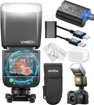 Спалах Godox V480C Touchscreen для Canon: TTL, HSS 1/8000s, GN50