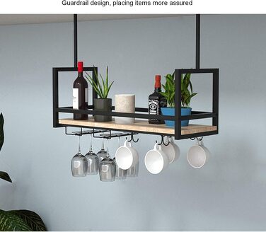 Металевий настінний/підвісний стелаж для вина DSVONAUS, 100x30x60 см - для бару, ресторану, кафе, кухні