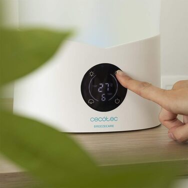 Розумний зволожувач повітря Cecotec BreezeCare 4000 Connected, бак 6 л, продуктивність 400 мл/год, Wi-Fi керування, плазменаізонізатор, для приміщень до 40 м², сенсорна панель