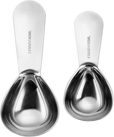 30ml and 15ml pieces, coffee measuring spoons, sugar, tea measuring, tablespoon, baking, utensil, cooking tool, measuring cup