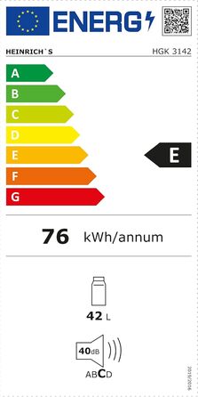 Міні-холодильник Heinrich з скляною дверцятами: компактний, тихий (40dB), LED-підсвічування, для офісу, кемпінгу, саду, 74 літри, 3 полиці