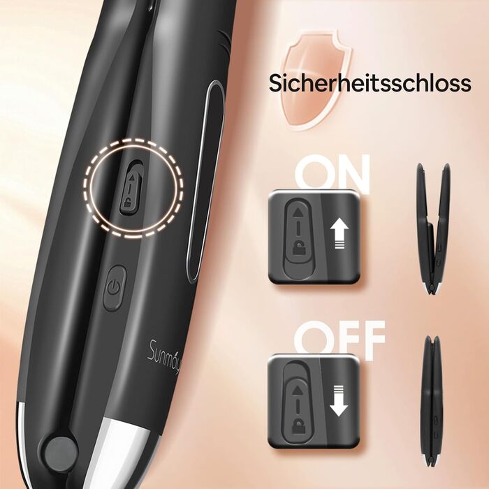 SUNMAY Voga: Бездротове праска для волосся 2-в-1 (праска та плойка), USB, 5000mAh, чорний