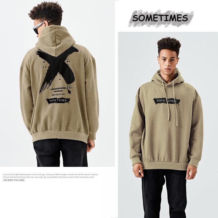 Худі Moshtashio чоловіче базове з капюшоном, світшот з довгим рукавом, класична чоловіча куртка-світшот, унісекс, білий (XXL, хакі)