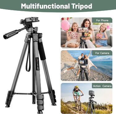 Штатив для камери JOILCAN 210.8 см, чорний: для фото та відеозйомки з DSLR, смартфонів та селфі-палиць