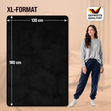 Monzana® Електрична ковдра з підігрівом 180x130 см, 120 Вт, 10 рівнів нагріву, таймер, захист від перегріву, пральна, флісова ковдра для ліжка, чорна, антрацитова