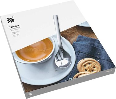 Набір ложок WMF Nuova Longdrink 6 шт. 22 см, для лате макіато, йогурту, коктейлів, Cromargan нержавіюча сталь, придатні для миття в посудомийній машині