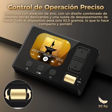 MP3 плеєр 32GB з Bluetooth 5.3, HiFi звук, для дітей, чорний. Радіо FM, підтримка TF карти до 128GB, еквалайзер, навушники в комплекті