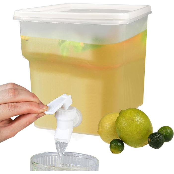 Drink Dispenser with Spouts for Refrigerator, Leak-Proof Plastic Water Container, Drink Dispenser with Spout, for Home, Party, Restaurant, Bar, Buffet, 4 Pieces
