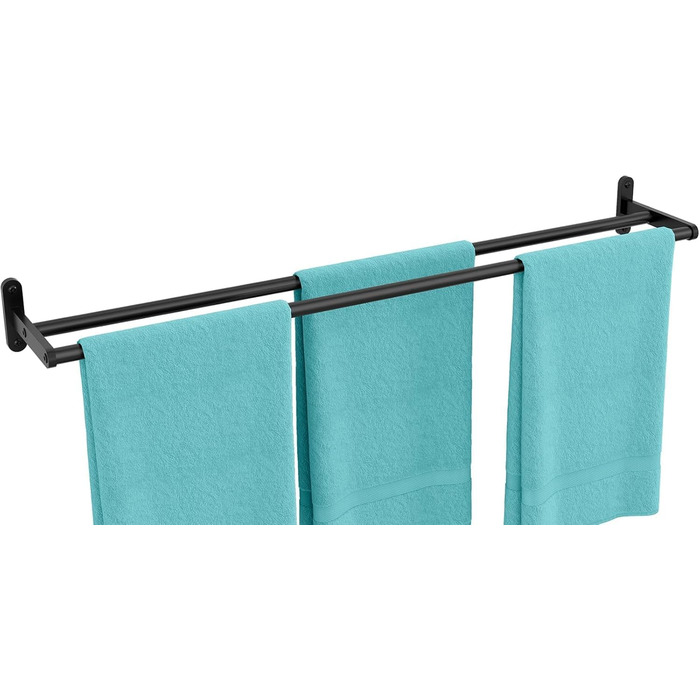 Тримач для рушників YUMORE, подвійний, з нержавіючої сталі, 80 см, чорний