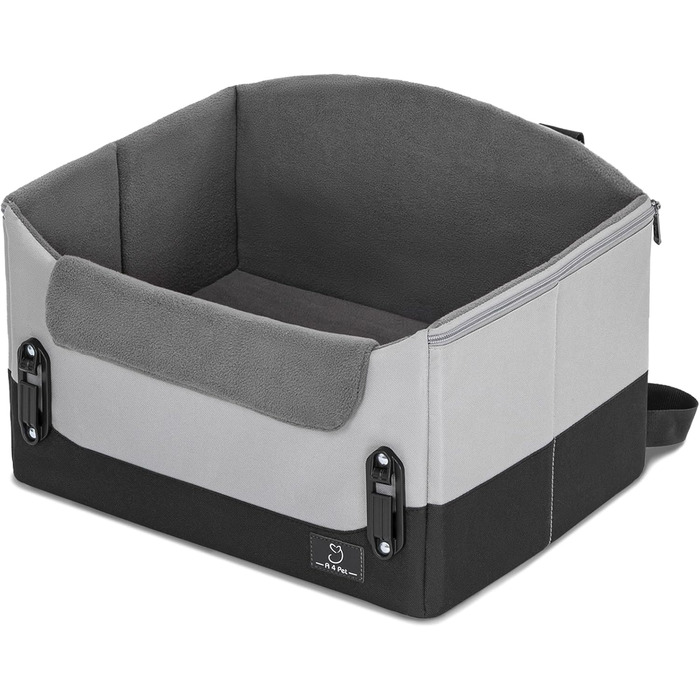 Автокрісло для собак, сіре, для маленьких собак, з кріпленням на ремінь, складна, пральна