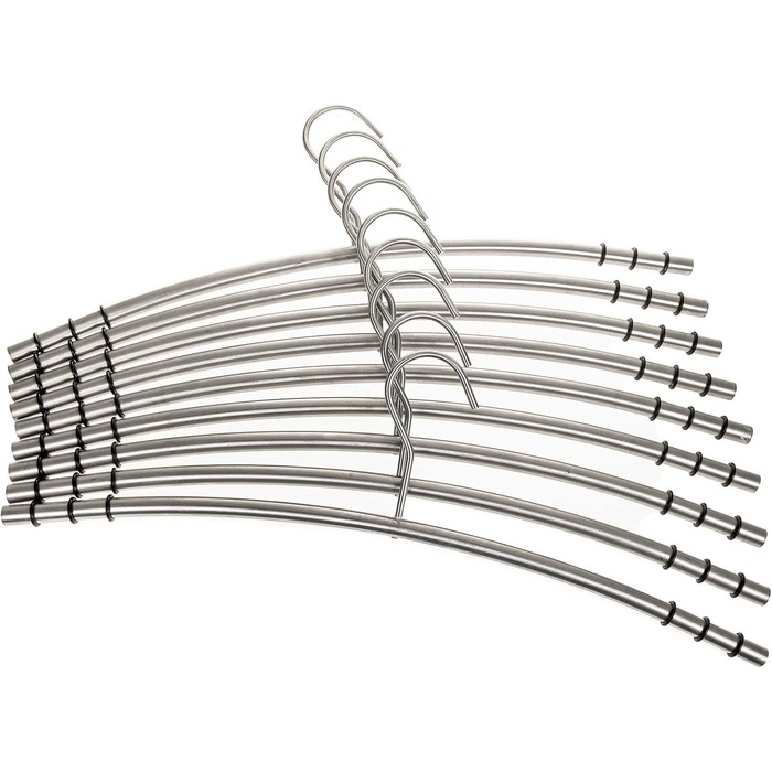 SIDCO Clothes Hangers Stainless Steel, 9 x Coat Hangers Metal Hangers Hanger Set w. Non-Slip