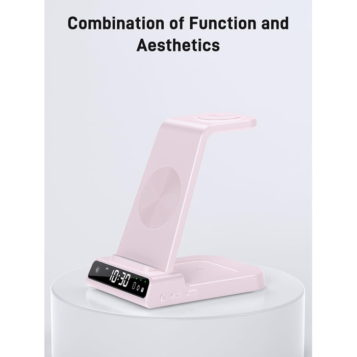 Бездротовий зарядний пристрій для Samsung Galaxy S25 Ultra, Watch Ultra/8/7/6, S24 Z Fold 6/Z Flip 6, Buds (рожевий)