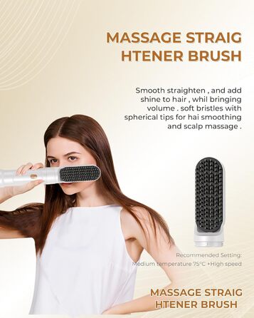 Airstyler 5 в 1: Фен-щітка з іонізацією, 20 м/с, 110 000 об/хв, для створення локонів та випрямлення волосся (фіолетовий)