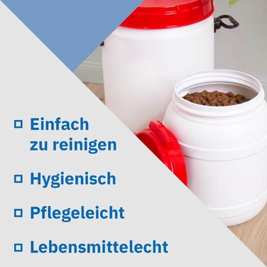 Контейнер для корму для тварин Box Fabrik з кришкою та лопаткою | 15 літрів, HDPE, преміум-якість