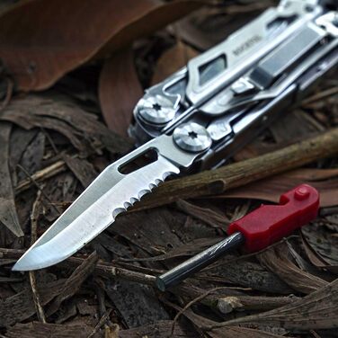 ROCKTOL 22-in-1 Multifunction Pliers - Camping Survival Tool with Fire Starter, Whistle, Glass Breaker & Safety Lock