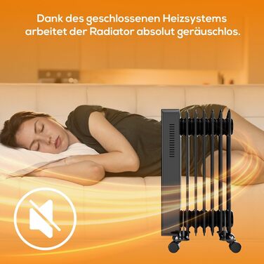 Масляний радіатор Tronitechnik® TT-OR 311: 3 режими, 1500 Вт, чорний, з термостатом та захистом від перегріву