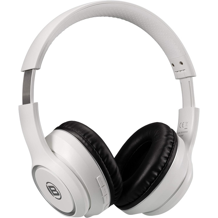 Навушники Bresser Bluetooth Over-Ear з мікрофоном для геймінгу та дзвінків, 3.5 мм, білі