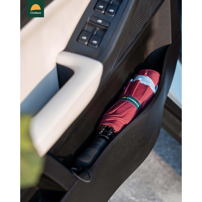 Чакіпі Парасолька велика, стійка до вітру, з відбиваючим покриттям для чоловіків та жінок – автоматичний парасолька-тростина, компактний, для подорожей, 210T покриття, промінь 106 см (Вишневий)