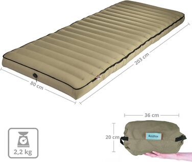 Надувний матрац для гостей Human Comfort - 100% бавовна (зелений)