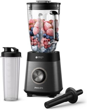 Philips 5000 Series Mixer – 1200W Motor • ProBlend Plus Technology • Dishwasher-Safe Parts • Automated Cleaning • 2L Capacity • Black (HR3041/00) 1.4Kg (6 portions) Wi-Fi Connection