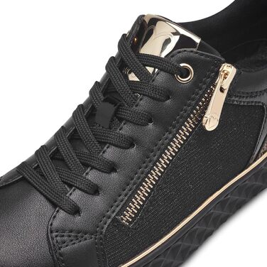 Чорні жіночі кросівки MARCO TOZZI на плоскій підошві з блискавкою, веганський матеріал, 37 EU