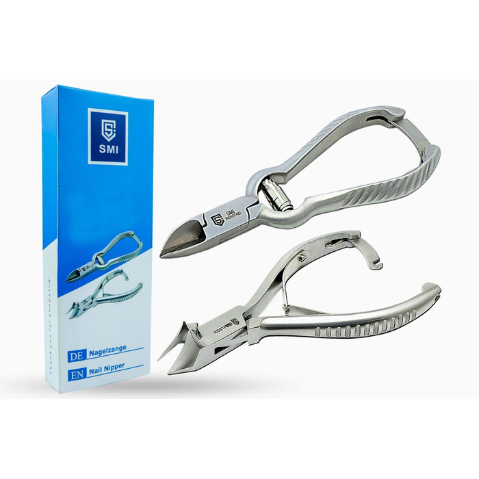 Професійний кусачки для нігтів SMI (2 шт.) для врослих та товстих нігтів, нержавіюча сталь, з чохлом для педикюру