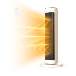 Електричний обігрівач AIRMATE 63см: керамічний, тихий, з термостатом та осциляцією, 3 режими, таймер, 2000W, захист від перегріву, білий