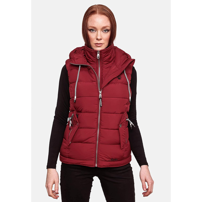 Легка перехідна жилетка ARIKOO Daen з капюшоном, стеганий жилет Taisaa XS-3XL (XS, Blood Red)