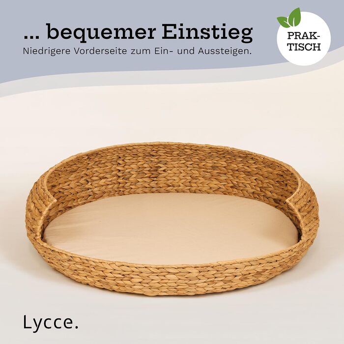 Dog bed, cat bed, Opal water hyacinth, natural, size 5 (Ø 83 cm)
