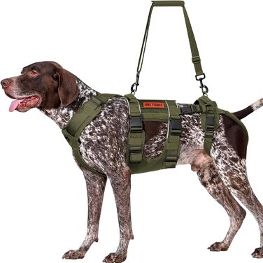 OneTigris SKYEWALKER: Підтримуюче шлейка для собак, велика та середня, XL (39-64 кг), зелена