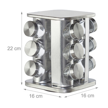 Relaxdays Spice Carousel with 12 Jars