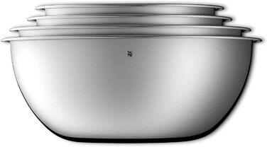 WMF Gourmet Bowl Set, 4-Piece, Stainless Steel Bowls for the Kitchen 1.0L - 3.5L, Mixing Bowls, Salad Bowls, Serving Bowls, Cromargan, Nesting