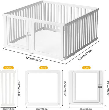 Клітка-вигул для собак та котів CEIEVER 126x126x60 см, біла