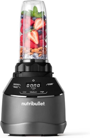 Блендер Nutribullet Full Size Combo, електричний міксер, професійний подрібнювач, 1500 Вт, 1,89 л, чорний