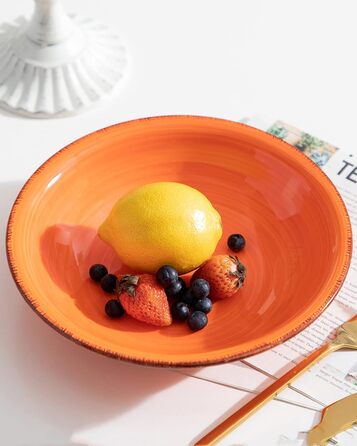 Набір посуду Steingut vancasso 36 предметів: 12 тарілок, 12 десертних тарілок, 12 супових тарілок, вінтажний стиль, для 12 осіб, колірний дизайн 'Rainbow'