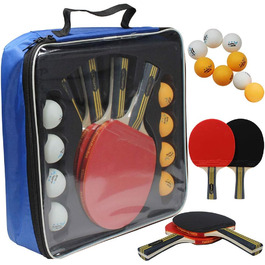 Набір для пінг-понгу MAPOL: 4 професійні ракетки та 8 м'ячів 3-зірки, зручний кейс