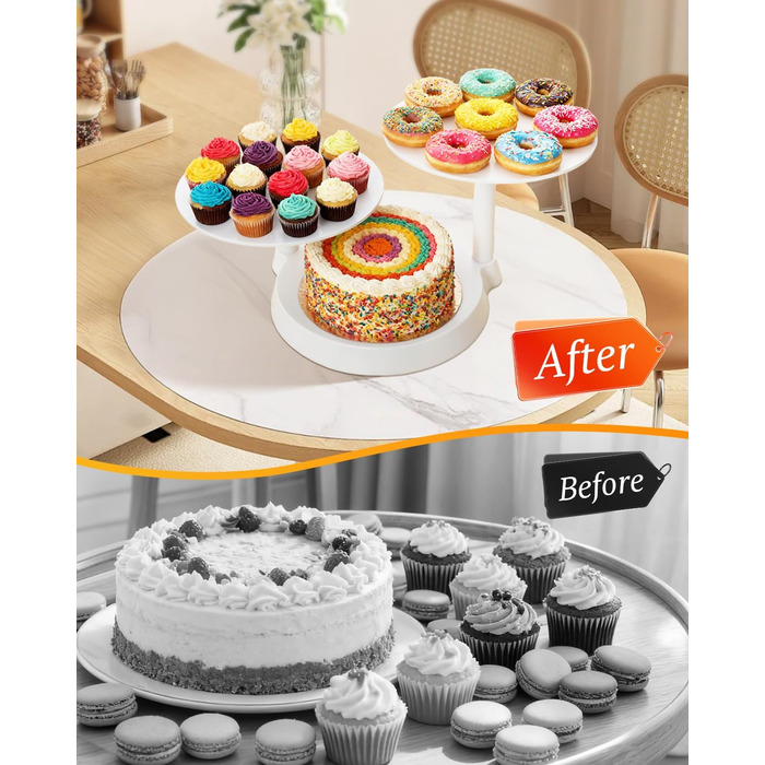 Обертова підставка для тортів Uten - поворотний стіл для випічки, декорування тортів, з пластику